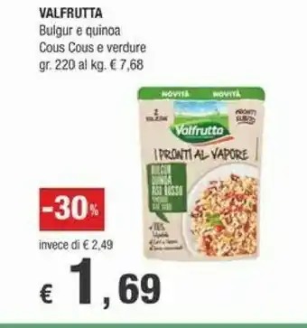 Crai Valfrutta Bulgur Quinoa Riso Rosso Pomodori Olive Verdi I Pronti Al Vapore 220 G(ml) offerta