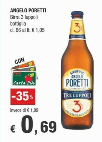 Crai Angelo Poretti Birra 3 Luppoli offerta