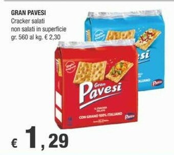 Crai Pavesi Gran Crackers A Ridotto Contenuto Di Grassi 560 G(ml) offerta