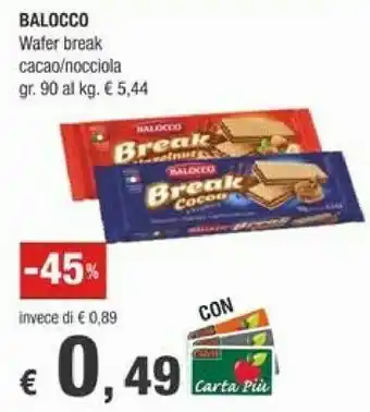 Crai Balocco Wafer Break Cacao offerta