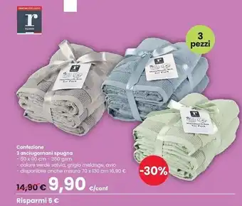 Interspar Rubin - confezione 3 asciugamani spungna offerta