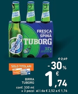 Spazio Conad Tuborg birra offerta