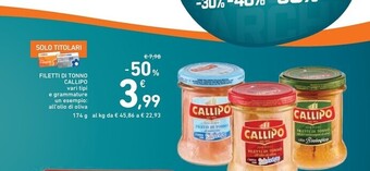 Spazio Conad Callipo filetti di tonno offerta