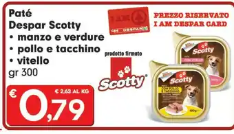 Despar Despar Scotty Pate Manzo E Verdure 300g offerta