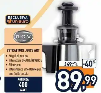 Unieuro Rgv Estrattore Juice Art offerta