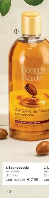 Bottega Verde Bottega Verde Argan Del Marocco Bagnodoccia Setificante 200 Ml offerta