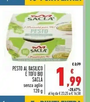 Conad Superstore Saclà Pesto Al Basilico E Tofu Biologico 120 G(ml) offerta