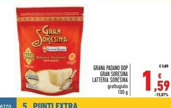Conad Superstore Latteria Soresina Grana Padano Grattugiato Gran Soresina 100 G(ml) offerta