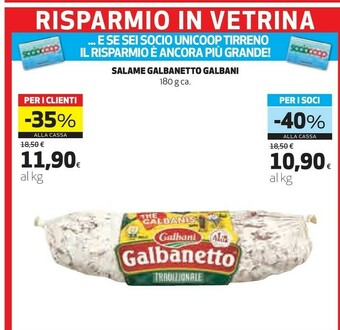 Coop Galbani Salame Galbanetto offerta
