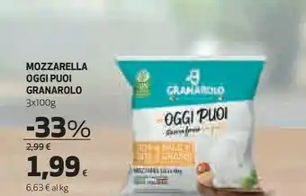 Coop Granarolo Oggi Puoi Mozzarella 300 G(ml) offerta
