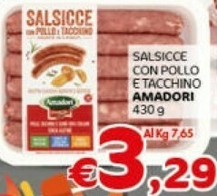 Crai Amadori Salsicce Con Pollo E Tacchino 430 G(ml) offerta