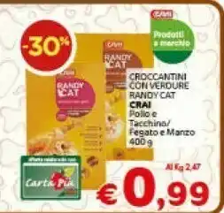 Crai Crai Croccantini Con Verdure Randy Cat Pollo E Tacchino 400g offerta