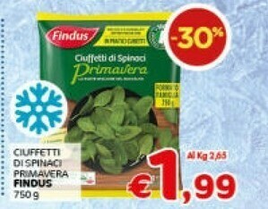 Crai Findus Ciuffetti Di Spinaci Primavera 750 G(ml) offerta