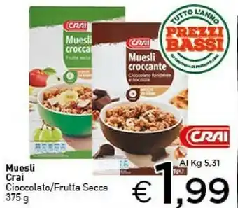 Crai Crai - Muesli Croccante Frutta Secca 375 G(ml) offerta