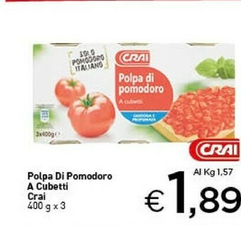 Crai Crai - Polpa Di Pomodoro A Cubetti Gustosa E Profumata 1200 G(ml) offerta