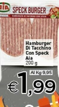 Crai Aia Speck Hamburger Di Tacchino Con Speck offerta