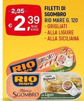 A&O Rio mare filetti di sgombro offerta