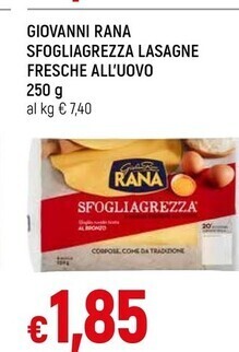 Famila Superstore Giovanni rana sfogliagrezza lasagne fresche all'uovo 250 g offerta