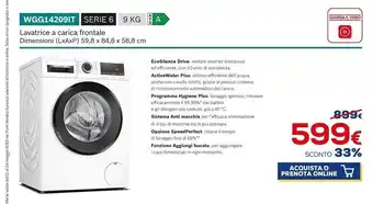 Euronics Bosch wgg14209it offerta