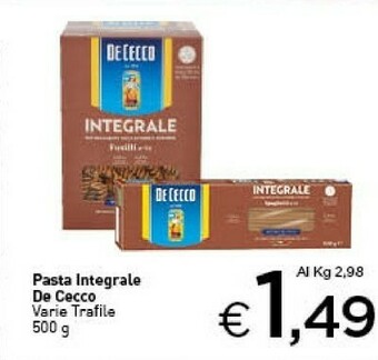 Crai De Cecco Integrale Spaghetti N. 12 500 G(ml) offerta