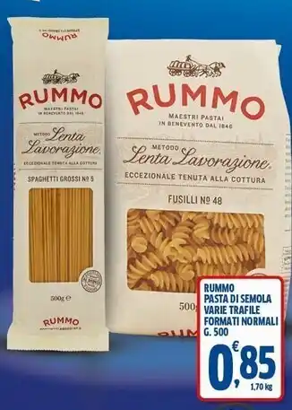Sigma Rummo pasta di semola varie trafile formati normali offerta
