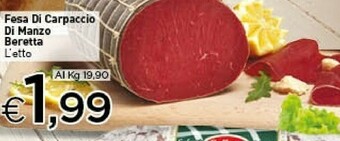 Crai Beretta Fesa Di Carpaccio Di Manzo offerta