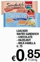 Sigma Loacker wafer sandwich chocolate offerta