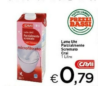 Crai Crai - Latte Parzialmente Scremato Microfiltrato A Lunga Conservazione 1000 G(ml) offerta