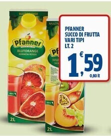 Sigma Pfanner succo di frutta vari tipi lt.2 offerta