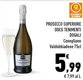 Conad PROSECCO SUPERIORE DOCG TENIMENTI DOGALI Conegliano Valdobbiadene 75cl offerta
