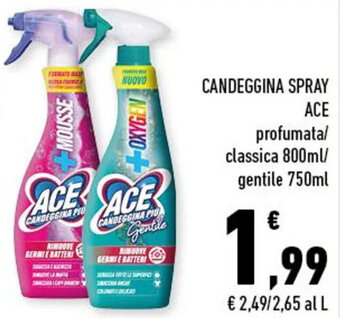 Conad CANDEGGINA SPRAY ACE profumata/ classica 800ml/ gentile 750ml offerta