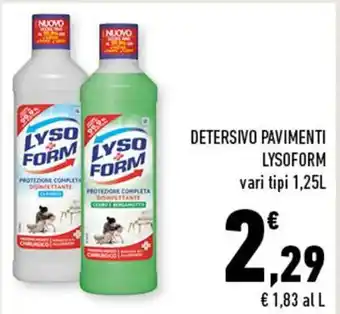 Conad DETERSIVO PAVIMENTI LYSOFORM vari tipi 1,25L offerta