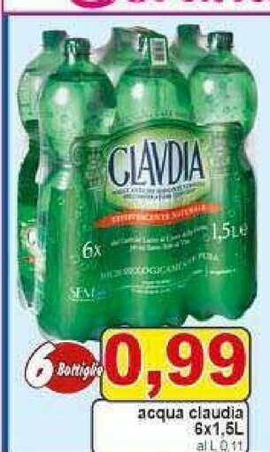 Gros Clavdia Acqua Minerale Naturale Effervescente Naturale offerta