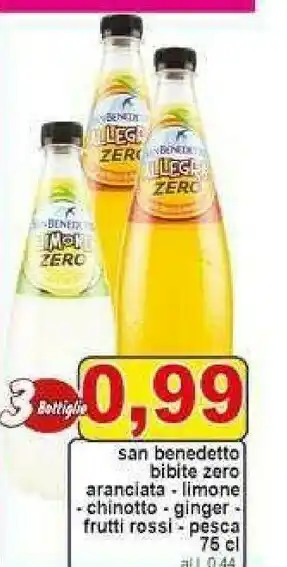 Gros San Benedetto Aranciata Zero 750 G(ml) offerta