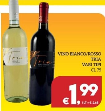 Il Centesimo VINO BIANCO/ROSSO TRIA VARI TIPI CL 75 offerta