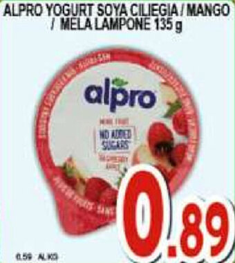 Sacoph Alpro Yogurt Soya Ciliegia/Mango/Mela Lampone 135g offerta