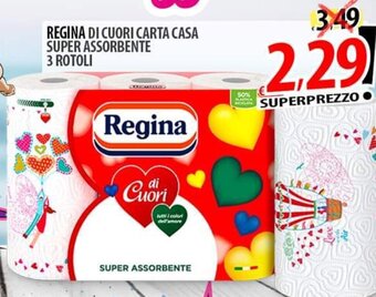 Il Genio Supermercato REGINA DI CUORI CARTA CASA SUPER ASSORBENTE 3 ROTOLI offerta