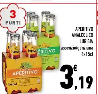 Conad APERITIVO ANALCOLICO LURISIA assenzio/genziana 4x15cl offerta
