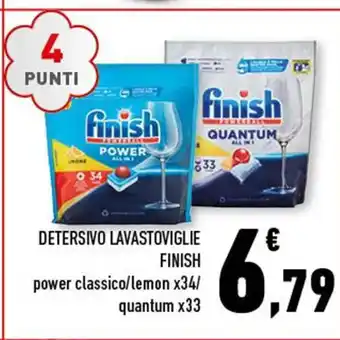 Conad DETERSIVO LAVASTOVIGLIE FINISH power classico/lemon x34/ quantum x33 offerta