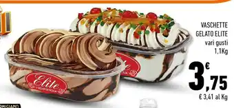 Conad VASCHETTE GELATO ELITE vari gusti 1,1Kg offerta