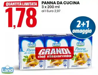 Eurospin Land PANNA DA CUCINA 3 x 200 ml offerta