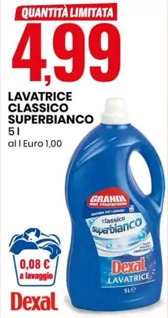 Eurospin Dexal LAVATRICE CLASSICO SUPERBIANCO 5 l offerta