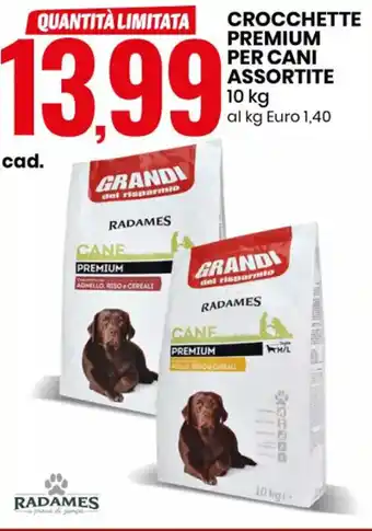 RADAMES CROCCHETTE PREMIUM PER CANI ASSORTITE 10 kg