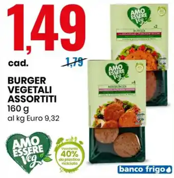 AMO ESSERE Veg BURGER VEGETALI ASSORTITI 160 g