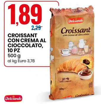 Eurospin Dolciando CROISSANT CON CREMA AL CIOCCOLATO, 10 PZ 500 G offerta
