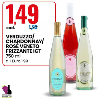 VERDUZZO/ CHARDONNAY/ ROSÉ VENETO FRIZZANTE IGT 750 ml