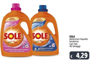 Gourmet Déco SOLE detersivo liquido lavatrice vari tipi 41 lavaggi offerta