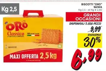 Panorama BISCOTTI "ORO" SAIWA Kg 2,5 offerta