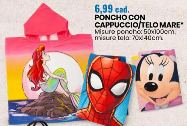 Eurospin PONCHO CON CAPPUCCIO/TELO MARE offerta