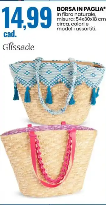 Eurospin Glissade BORSA IN PAGLIA offerta